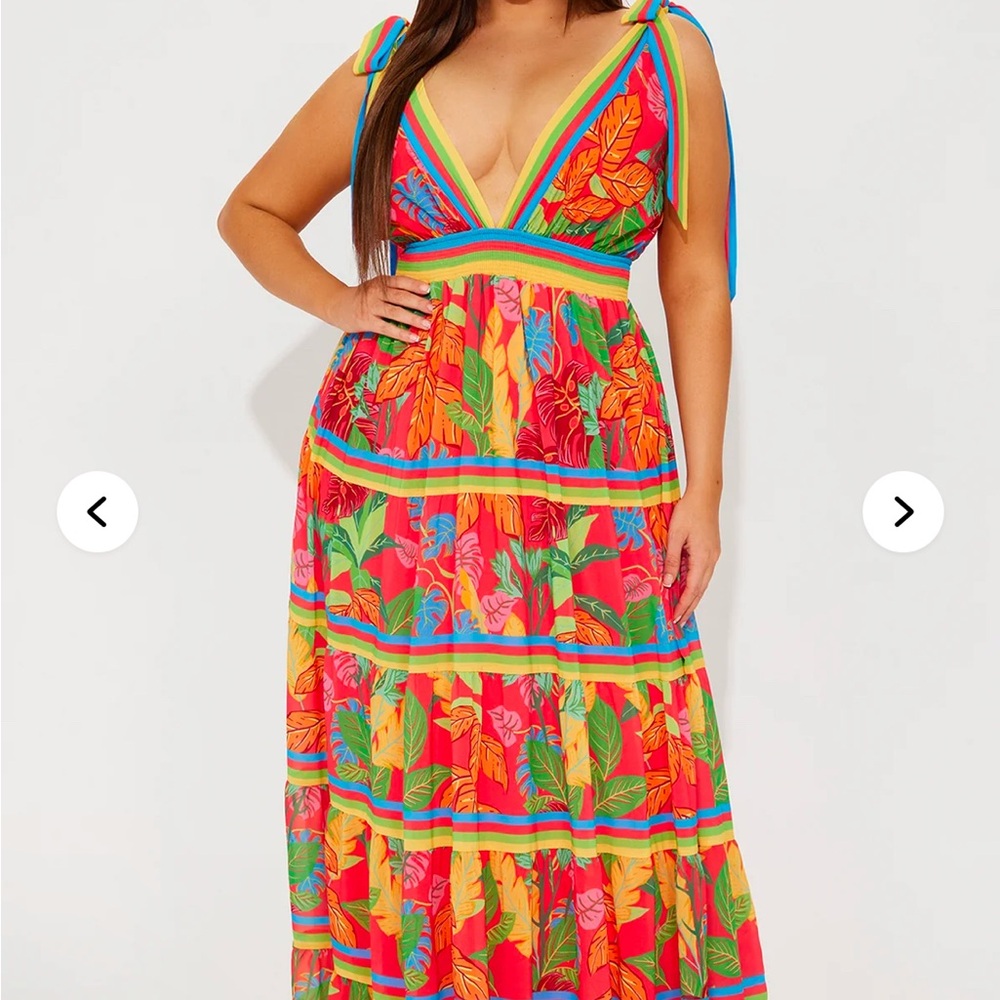 Fashion Nova Colorful Floral Maxi Dress